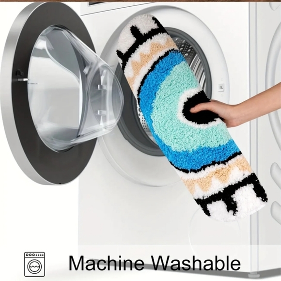 1 DAY SALE! White Boho/Bohemian/Hippie Greek Evil Eye Area/Accent Rug/Mat NEW! - Picture 5 of 13